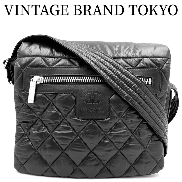 CHANEL シャネル バッグ内美品 マトラッセ ナイロンショルダー バッグ