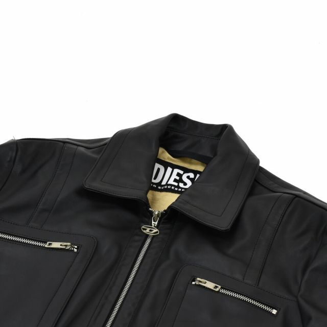 DIESEL(ディーゼル)の【BLACK】ディーゼル ライダース メンズのジャケット/アウター(レザージャケット)の商品写真