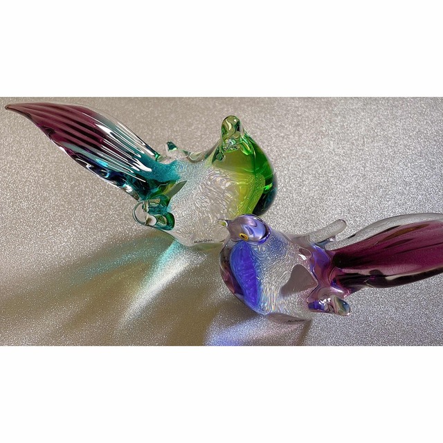 Multi Glass マルティグラス 鳥の置物 ガラスバード 2