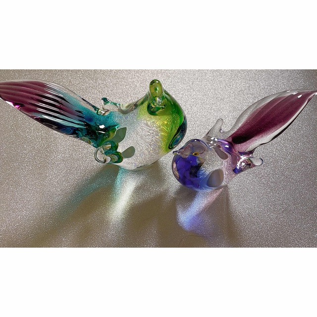 Multi Glass マルティグラス 鳥の置物 ガラスバード 4