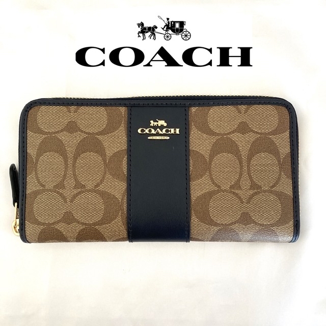 日本限定 コーチ COACH 財布 長財布 ラウンドファスナー シグネチャー