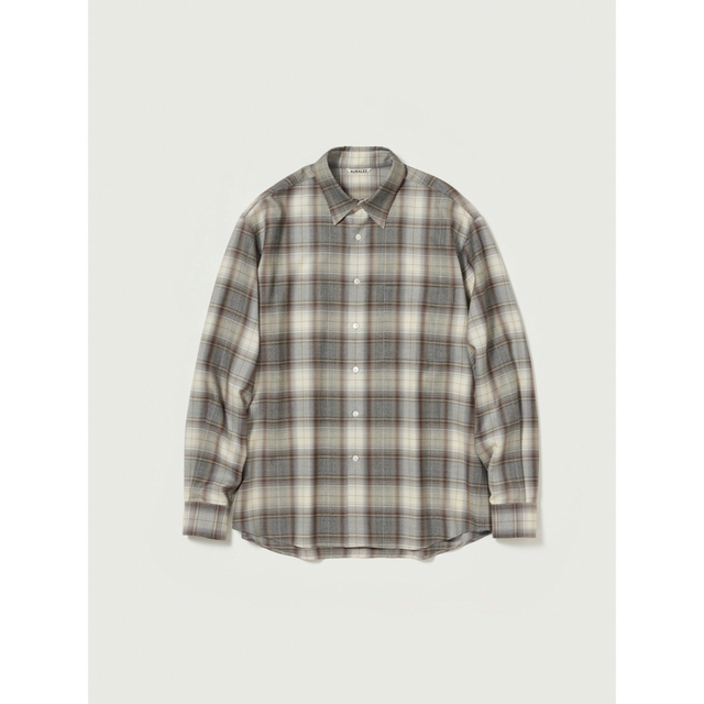 AURALEE SUPER LIGHT WOOL CHECK SHIRTS