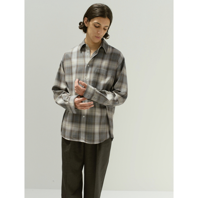 AURALEE SUPER LIGHT WOOL CHECK SHIRTS 1