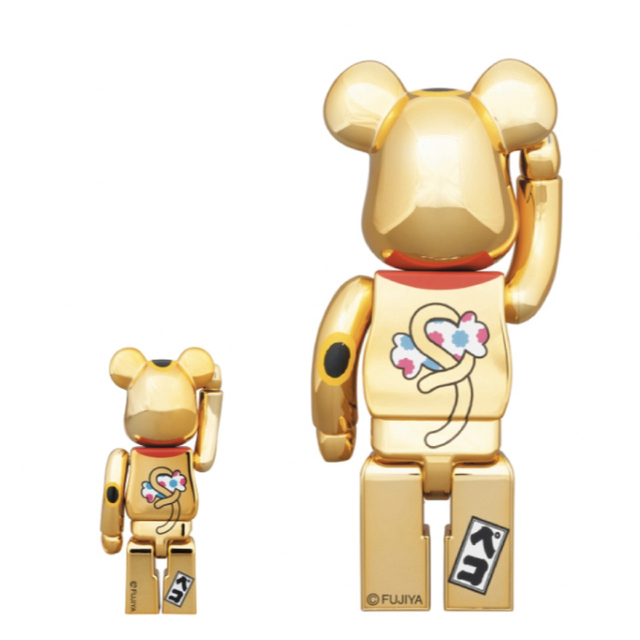 BE@RBRICK(ベアブリック)のBE@RBRICK ベアブリック 招き猫 ペコちゃん金メッキ100％ 400％ ハンドメイドのおもちゃ(フィギュア)の商品写真