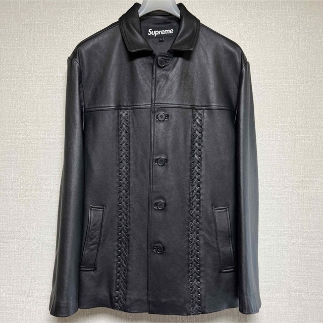 Supreme Braided Leather Overcoat 21ss L 【逸品】 30380円引き www ...