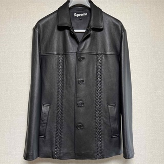 シュプリーム(Supreme)のSupreme Braided Leather Overcoat 21ss L (レザージャケット)