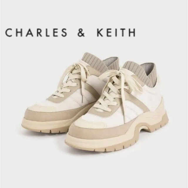 Charles and Keith - チャールズアンドキース レースアップチャンキー