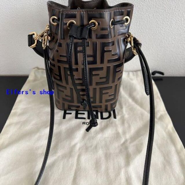 早い者勝ち FENDI モン トレゾール ブラウンレザー ミニバッグ