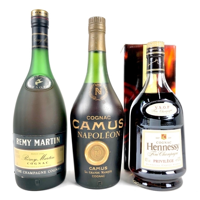 3本 REMY MARTIN CAMUS Hennessy コニャック ネット特売 www ...