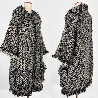 ワイズ(Y's)の希少 Y's 14AW フリンジ 幾何学模様 ニットガウンコート マルチ2(ガウンコート)