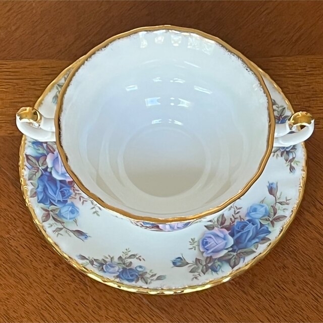 ROYAL ALBERT(ロイヤルアルバート)の【美品】ロイヤルアルバート★ムーンライトローズ★スープC/S インテリア/住まい/日用品のキッチン/食器(食器)の商品写真