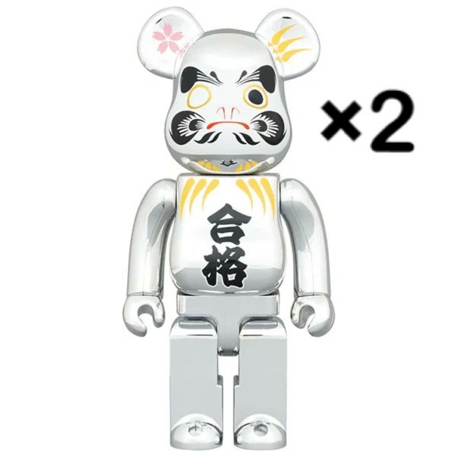 BERBRICKの2体セット2体セット■BE@RBRICK 達磨 合格 銀メッキ 400％ ベアブリック