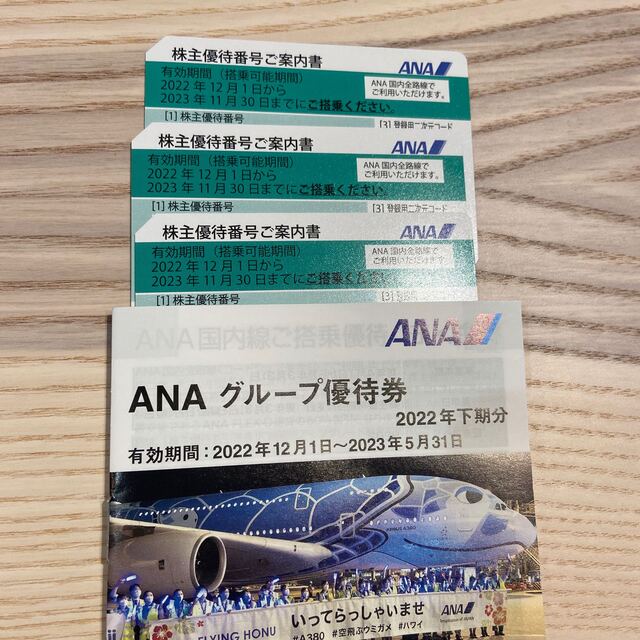 ANA 株主優待 3枚セット 2023年11月30日までその他