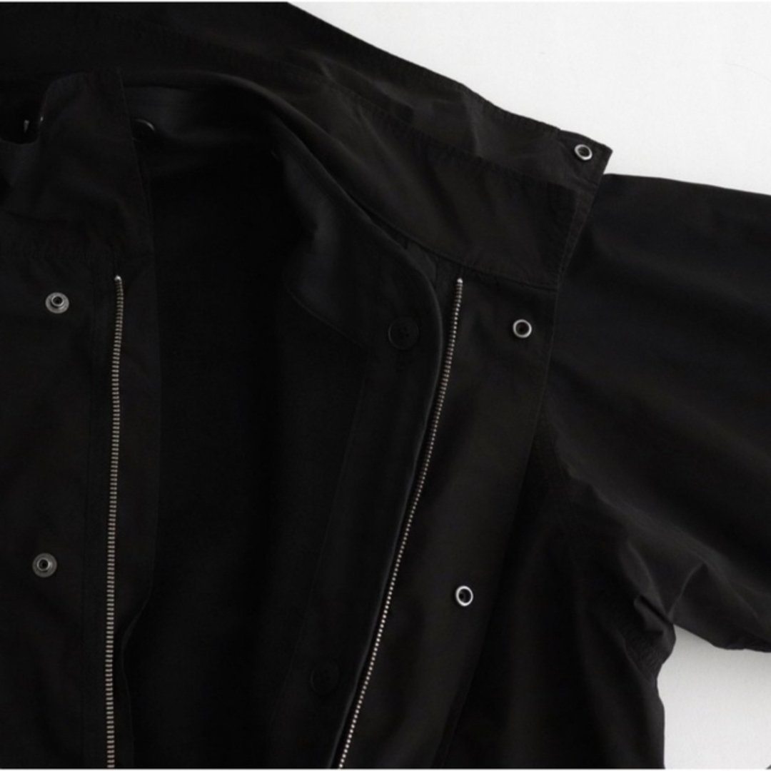 ATON(エイトン)の【即納】AIR VENTILE SHORT MODS COAT BLACK 06 メンズのジャケット/アウター(モッズコート)の商品写真