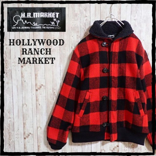 HOLLYWOOD RANCH MARKET(ハリウッドランチマーケット)の美品 ハリウッドランチマーケット バッファローチェック ボア デッキジャケット メンズのジャケット/アウター(ブルゾン)の商品写真