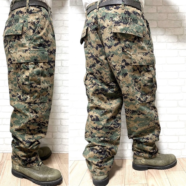 USMC 米軍 ダブルニー ミリタリー カーゴパンツ デジタルカモ W88cm メンズのパンツ(ワークパンツ/カーゴパンツ)の商品写真