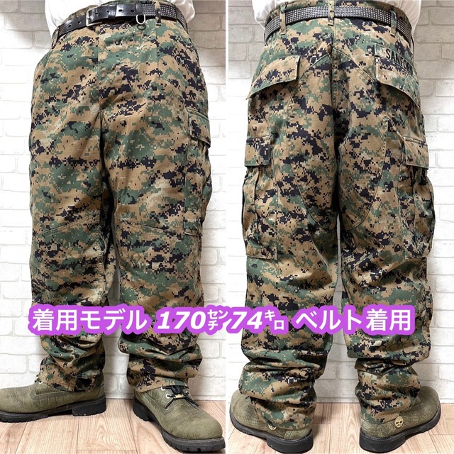 USMC 米軍 ダブルニー ミリタリー カーゴパンツ デジタルカモ W88cm メンズのパンツ(ワークパンツ/カーゴパンツ)の商品写真