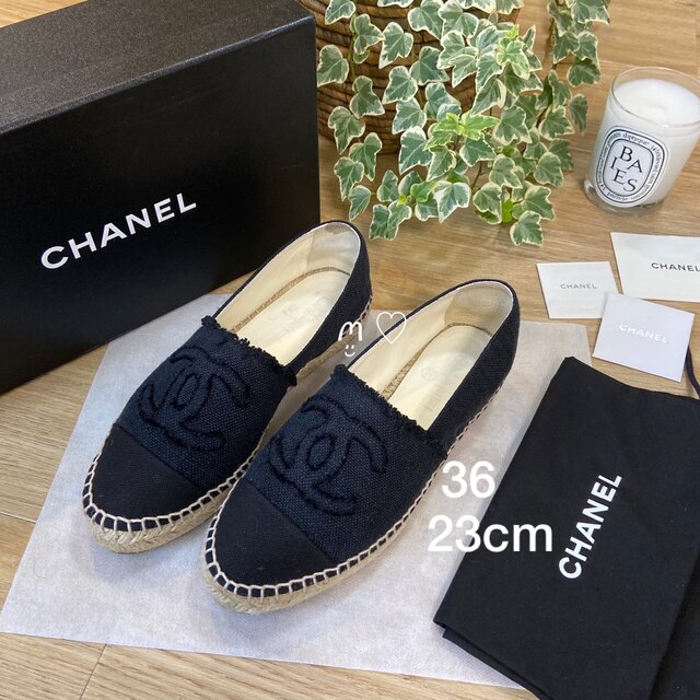 安心発送】 CHANEL - エスパドリーユ 36 23cm シューズ靴 ココマーク