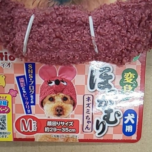 ペティオ 犬用品 犬用 変身ほっかむり かぶりもの ネズミちゃん M 2枚 その他のペット用品(その他)の商品写真