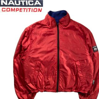 ノーティカ(NAUTICA)の90s NAUTICA 中綿 フリースジャケット XL レッド ブルー(ブルゾン)