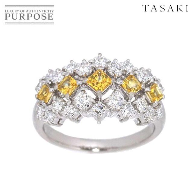 人気急上昇】 Pt リング 12号 0.79ct ダイヤ サファイヤ TASAKI タサキ