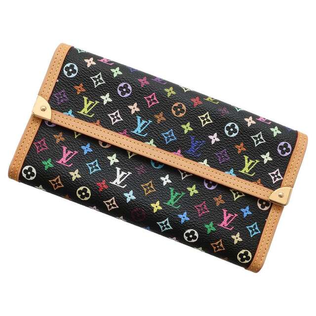 大人気定番商品 LOUIS VUITTON ルイヴィトン 長財布 モノグラム・マルチカラー ポルトトレゾール・インターナショナル M92658 LOUIS  VUITTON 財布 黒 財布