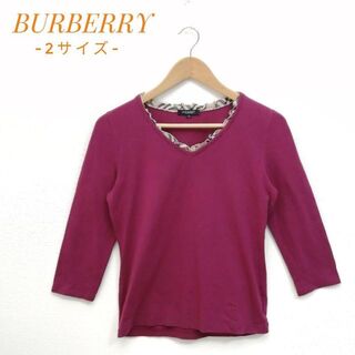 バーバリー(BURBERRY)の✨美品✨バーバリー LONDON　長袖Ｔシャツ　ロンＴ　パープル　Mサイズ(Tシャツ(長袖/七分))