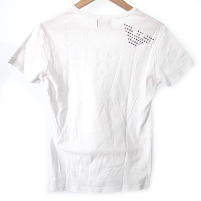 Emporio Armani(エンポリオアルマーニ)のエンポリオアルマーニ  Tシャツ 半袖 Vネック スリム ラインストーンロゴ 白 メンズのトップス(Tシャツ/カットソー(半袖/袖なし))の商品写真
