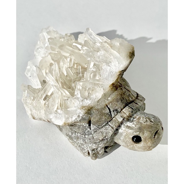 【亀の水晶クラスター】天然石  天然本水晶  原石 縁起物 健康長寿 金運