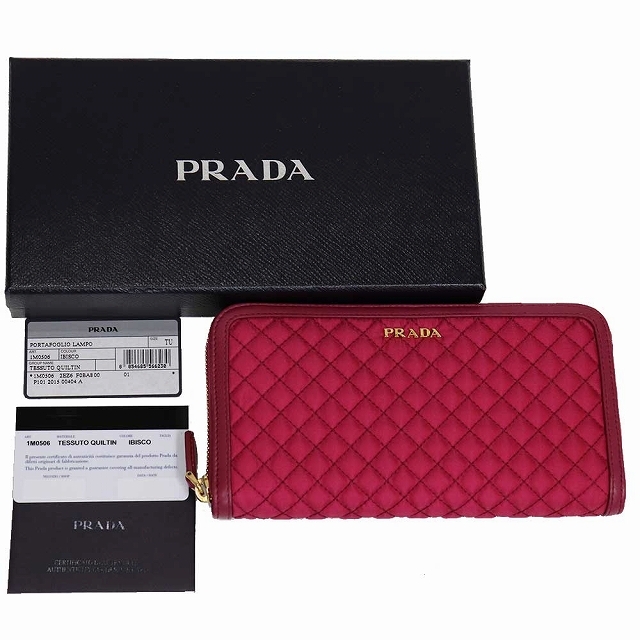 未使用展示品）プラダ PRADA ラウンドファスナー長財布 キルティング