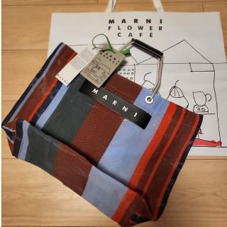 マルニ(Marni)のMARNI  フラワーカフェ ストライプ　　　　　　　　　　　　　トート バッグ(トートバッグ)