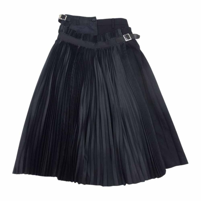 Sacai サカイ 18-04111 ウール ラップ 切替 プリーツ スカート