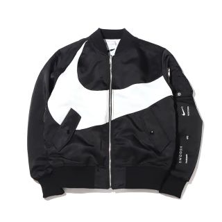 ナイキ(NIKE)のNIKE NSW SYNFL SWOOSH BOMBER ボンバージャケット 黒(フライトジャケット)