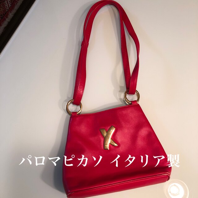 Paloma Picasso(パロマピカソ)のパロマピカソ レザー ショルダーバッグ イタリア製 赤 2WAY レディースのバッグ(ショルダーバッグ)の商品写真