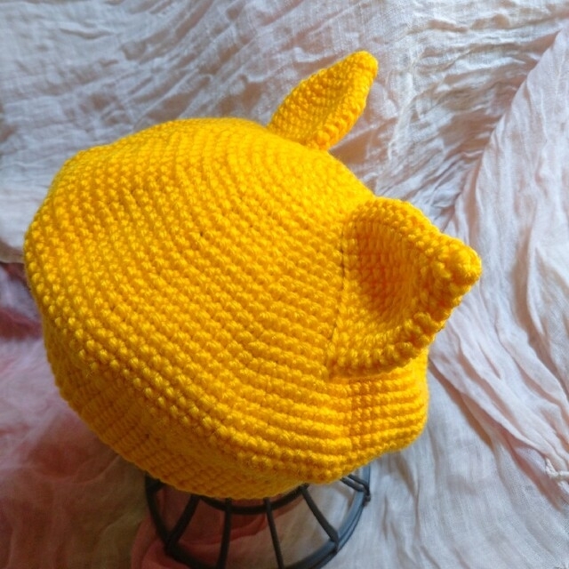 【オーダーメイド】大きな猫耳付きベレー帽  【匿名配送】 ハンドメイドのファッション小物(帽子)の商品写真