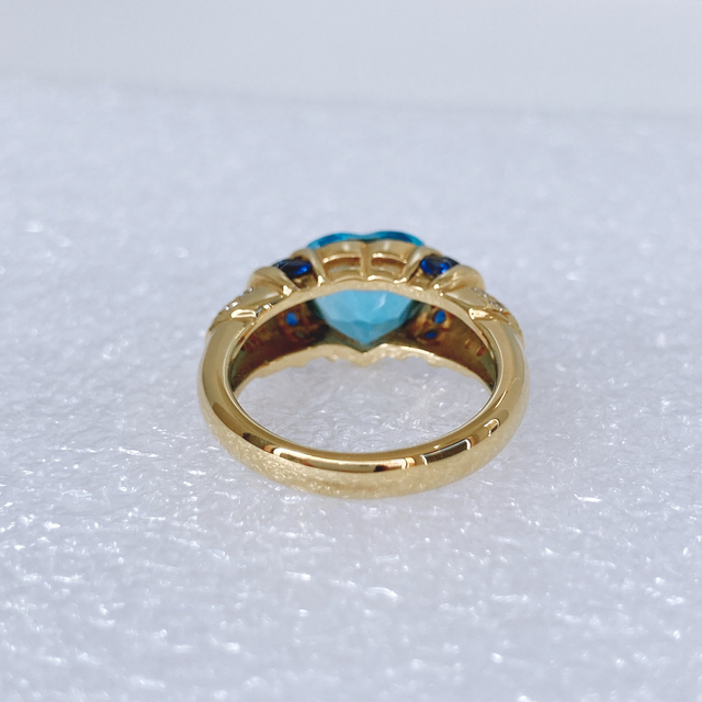 日本製・綿100% ✨新品✨ 特大 ブルートパーズ 3.70ct リング ハート