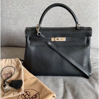 エルメス(Hermes)のHERMES ケリー32 トゴ　黒(ショルダーバッグ)