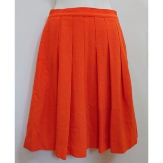 Foxeyフォクシー　ツィードスカート　40 フリンジ　オレンジ