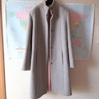 マークジェイコブス(MARC JACOBS)のMARCJACOBS ツイードコート wool 伊製 グレー×ホワイト 美品(ロングコート)