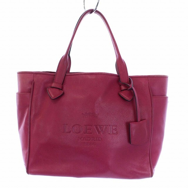 LOEWE(ロエベ)のロエベ LOEWE トートバッグ ハンドバッグ ロゴ型押し レザー ピンク レディースのバッグ(トートバッグ)の商品写真