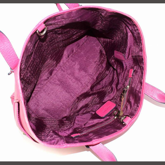 LOEWE(ロエベ)のロエベ LOEWE トートバッグ ハンドバッグ ロゴ型押し レザー ピンク レディースのバッグ(トートバッグ)の商品写真