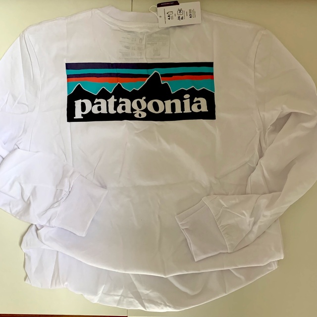 patagonia(パタゴニア)の新品 patagonia パタゴニア ロンT P-6LOGO ホワイト　XL メンズのトップス(Tシャツ/カットソー(七分/長袖))の商品写真