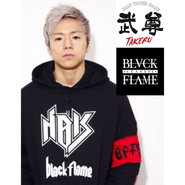 BLACK FLAME ×武尊PULLOVER HOODIE