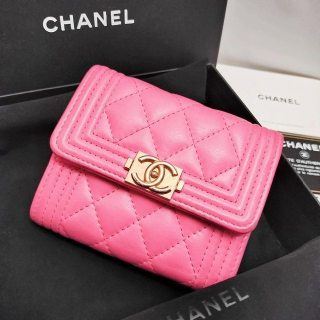 3年保証』 - CHANEL ボーイシャネル シール有 3つ折り マトラッセ