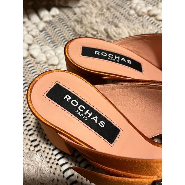 Drawer(ドゥロワー)のMORE SALE 新品ROSHAS  オレンジ色🍊サテンミュール👡👡36サイズ レディースの靴/シューズ(ミュール)の商品写真