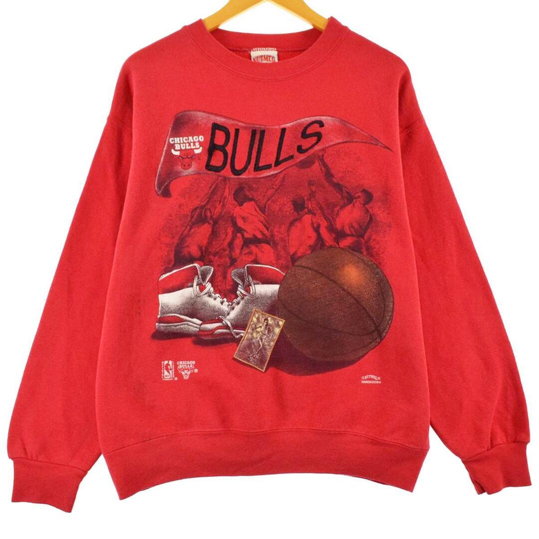90年代 NUTMED NFL Chicago Bulls シカゴブルズ プリントスウェットシャツ トレーナー USA製 メンズL ヴィンテージ /eaa287184