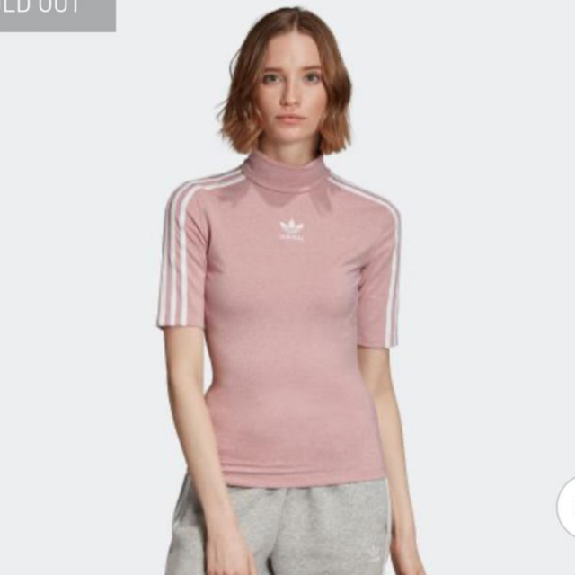 adidas(アディダス)の美品　アディダス　adidas tシャツ ピンク　ハイネック　レディース レディースのトップス(Tシャツ(半袖/袖なし))の商品写真