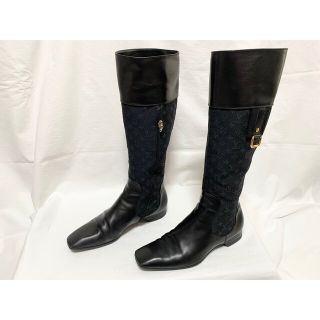 ルイヴィトン(LOUIS VUITTON)の美品 ルイヴィトン モノグラムミニ ロングブーツ 36 1/2 23.5〜24(ブーツ)