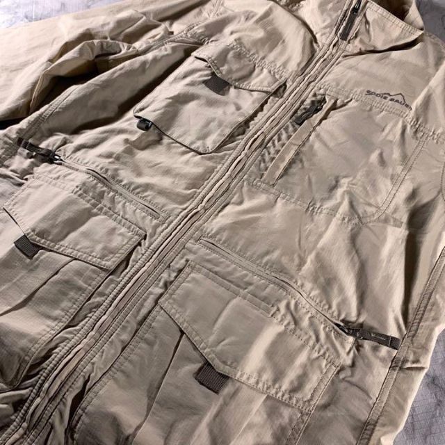 Eddie Bauer(エディーバウアー)の00s 古着 エディーバウアー コットンナイロン フィッシングジャケット L メンズのジャケット/アウター(ナイロンジャケット)の商品写真