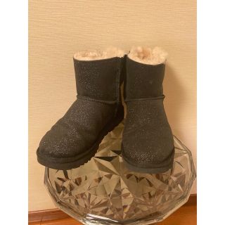 UGG ムートンブーツ　ラメ　リボン　ベイリーボウ　7 24㎝(ブーツ)